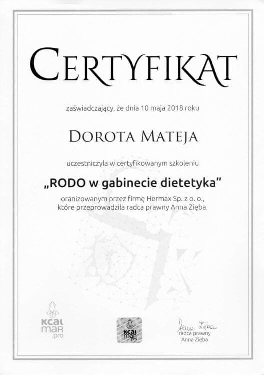 Rodo w gabinecie dietetyka, Kcalmar, 2018
