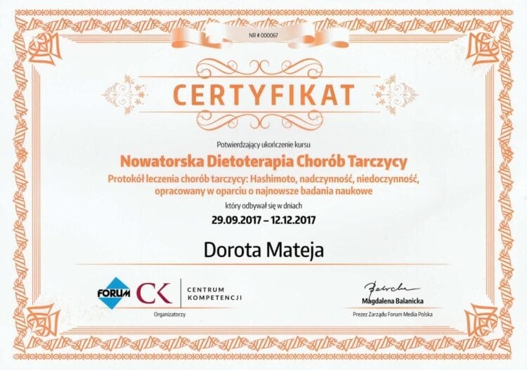 Nowatorska Dietoterapia Chorób Tarczycy, Forum Media Polska, 2017
