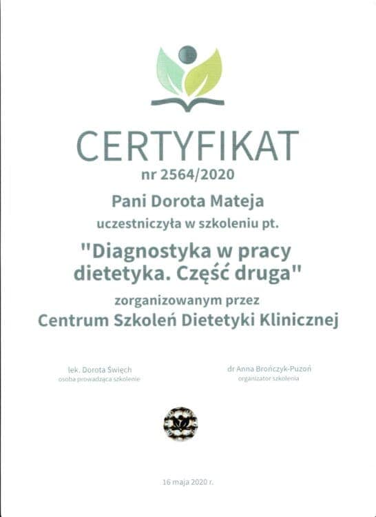 Diagnostyka w pracy dietetyka. Część druga, Centrum Szkoleń Dietetyki Klinicznej, 2020