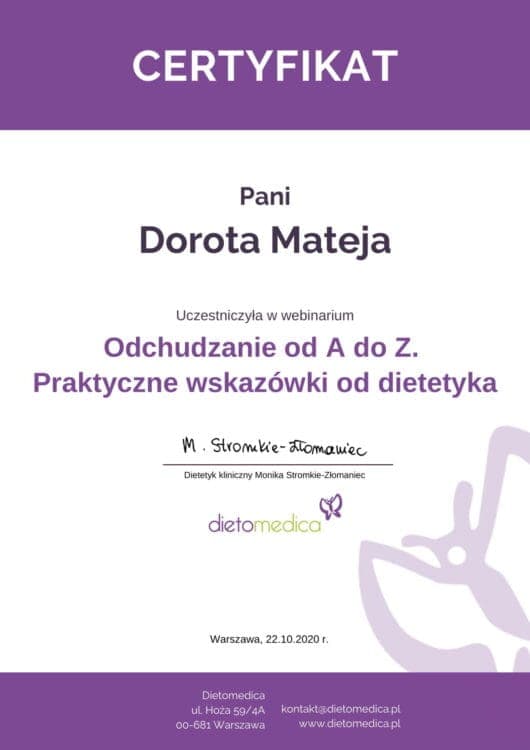 Odchudzanie od A do Z. Praktyczne wskazówki od dietetyka, Dietomedica, 2020